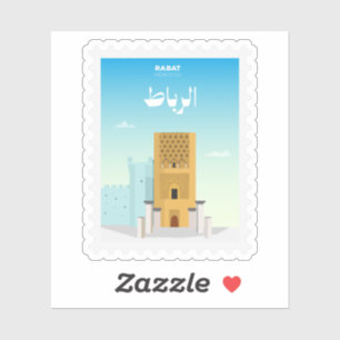 Rabat Marokko Briefmarke Reise Aufkleber