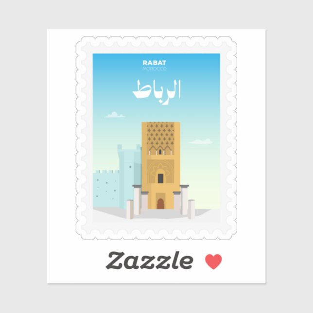 Rabat Marokko Briefmarke Reise Aufkleber (Blatt)