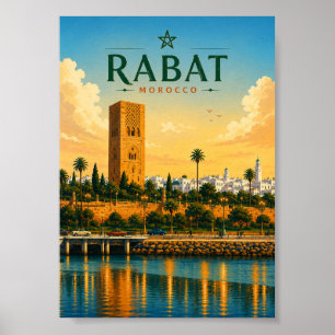 Rabat Marokko Hassan-Turm Stadtbild Poster