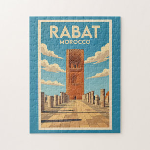 Rabat Marokko Illustration Reise Kunst Vintage Puzzle