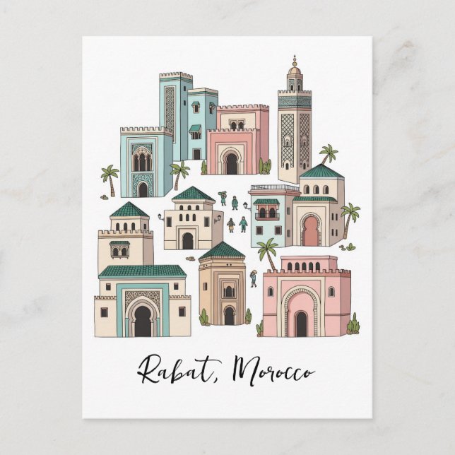 Rabat Marokko Reise Postcard Postkarte (Vorderseite)