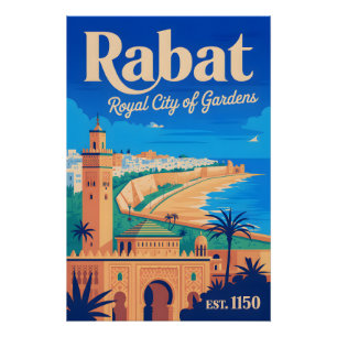 Rabat Marokko Retro-Reiseplakat-Kunst drucken Poster