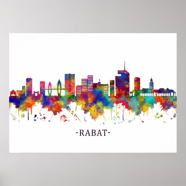 Rabat Marokko Skyline Poster (Vorne)