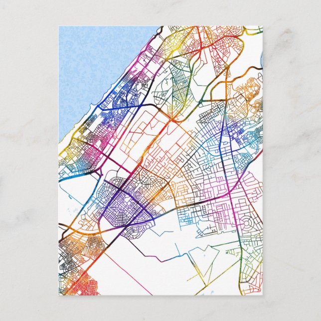 Rabat Marokko Stadtplan Postkarte (Vorderseite)