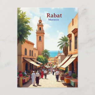 Rabat Marokko Vintage Reise Postc Postkarte
