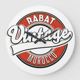 Rabat-Morocco-Vintages Logo Große Wanduhr