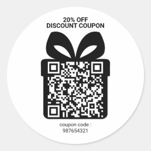 Rabatt-Coupon-QR-Code-Werbung Marketing Runder Aufkleber