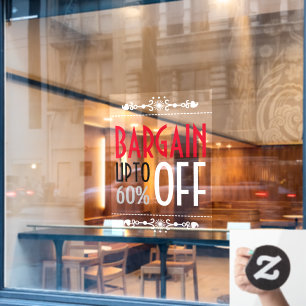 Rabatt für dekorative Geschäfte Fensteraufkleber