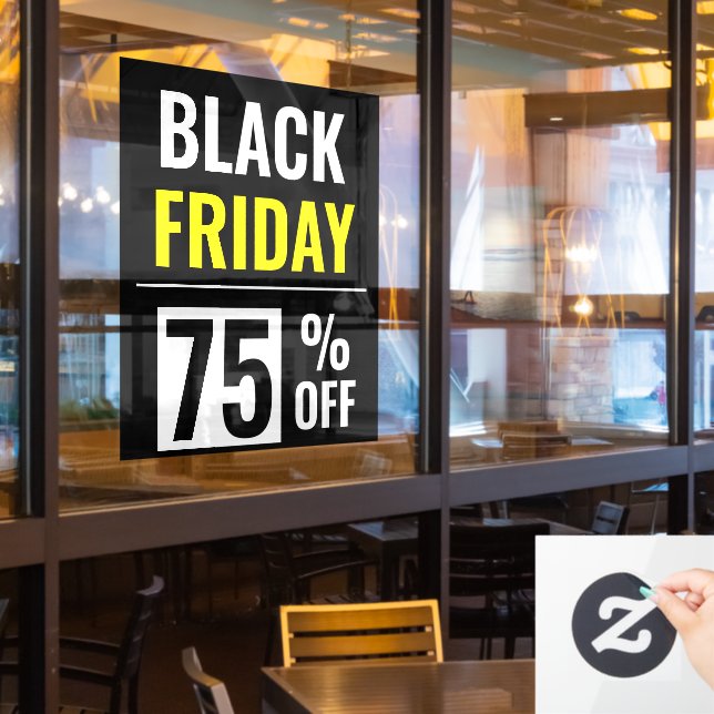 Rabatt für den Verkauf im Black Friday Store Fensteraufkleber (Restaurantfenster)