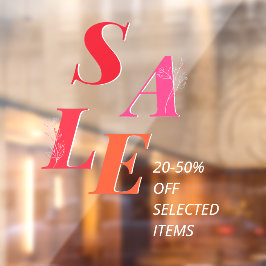 Rabatt für den Verkauf prozentualer Anteil an Prom Fensteraufkleber