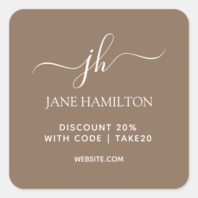 Rabattcode für Kleinunternehmen Quadratischer Aufkleber (Vorderseite)