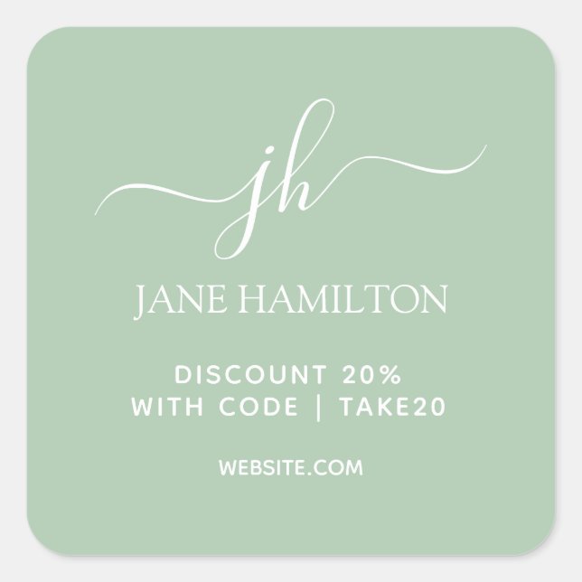 Rabattcode für Kleinunternehmen Quadratischer Aufkleber (Vorderseite)