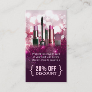 Rabattcoupon Makeup Artist Pink Beauty Glitzer Rabattkarte