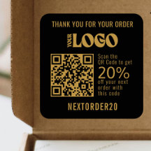 Rabattcoupon QR Code Business Logo Gold
