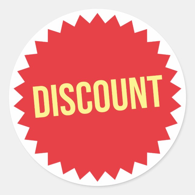 Rabattverkauf Runder Aufkleber (Vorderseite)