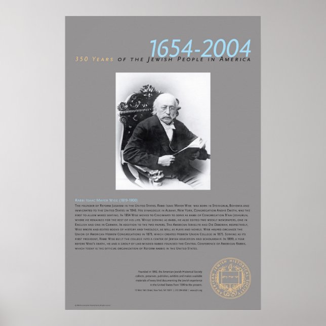 Rabbi Isaac Mayer Wise (1819-1900 Poster (Vorne)