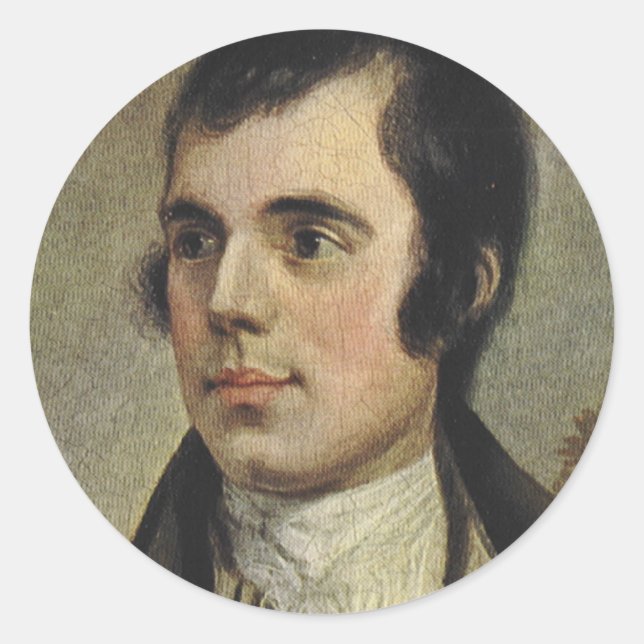 Rabbie Burns Runder Aufkleber (Vorderseite)