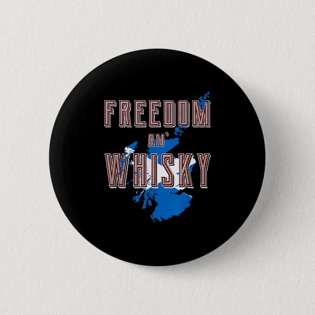 Rabbie Burns Zitat Freedom Whisky Scottish Colors Button (Vorderseite)