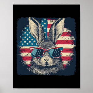 Rabbit American Patriot 4. Juli Geschenk Lover Poster