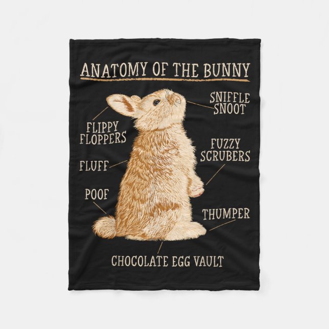 Rabbit Anatomy Bunny Lover Animal Pet Owner  Fleecedecke (Vorderseite)