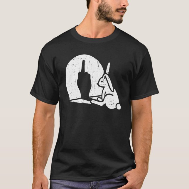 Rabbit Animal Bunny Shadow Play Puff T-Shirt (Vorderseite)