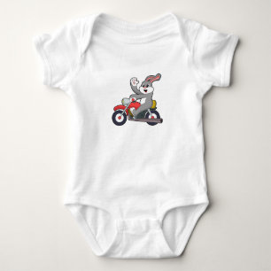 Rabbit as Biker with Motorcycle.PNG Baby Strampler