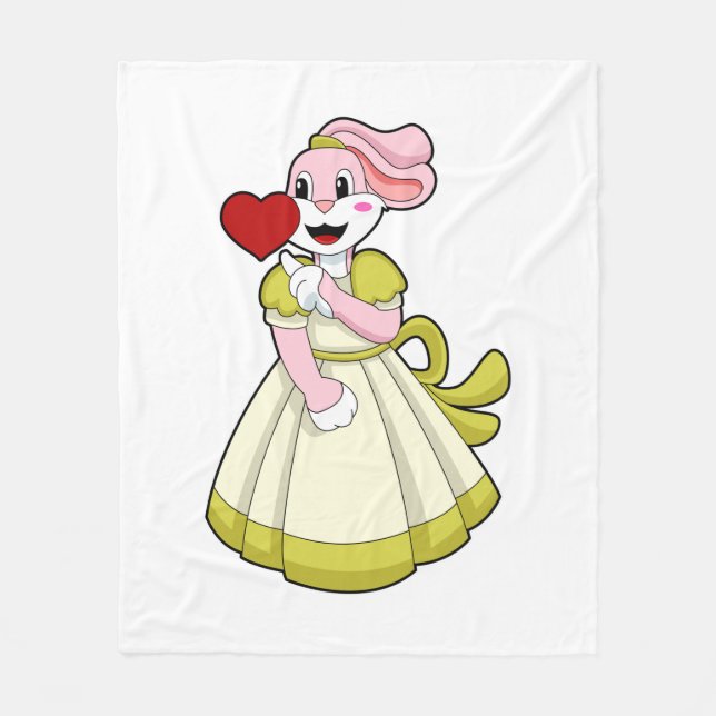 Rabbit as Bride with Wedding dress.PNG Fleecedecke (Vorderseite)