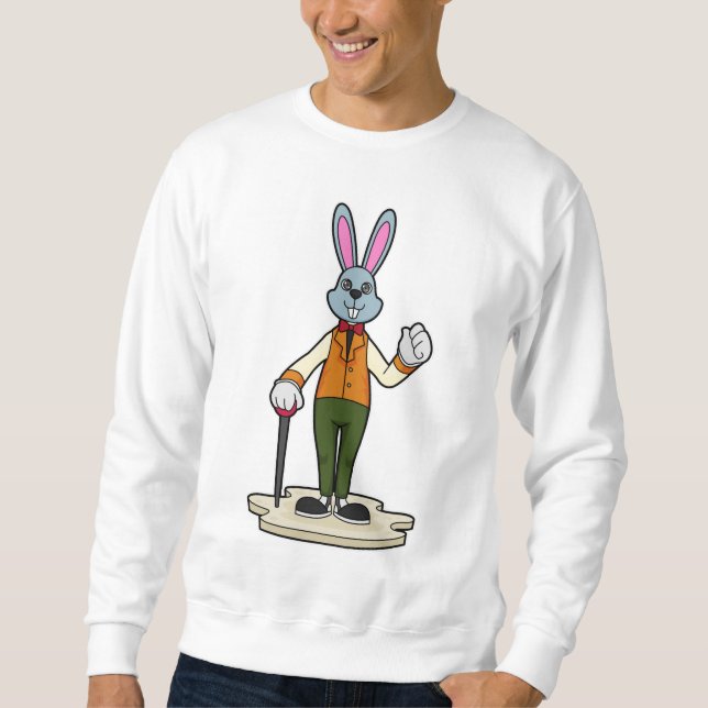 Rabbit as Gentleman with Cane Sweatshirt (Vorderseite)