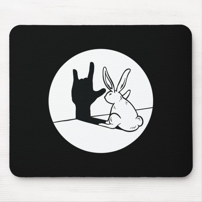 Rabbit Asl Hand Gesture Deaf Hörversager Mousepad (Vorne)