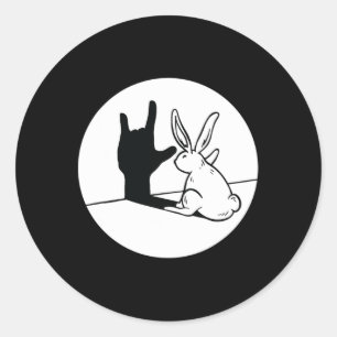 Rabbit Asl Hand Gesture Deaf Hörversager Runder Aufkleber