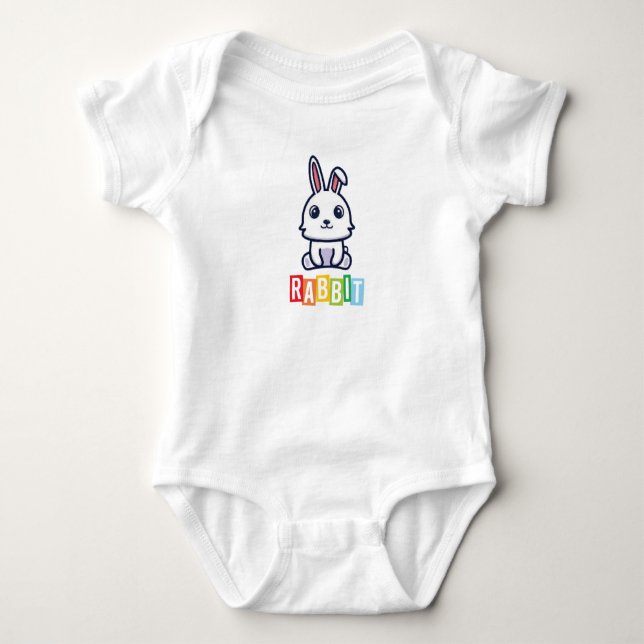 Rabbit Baby Jersey Bodysuit Strampler (Vorderseite)