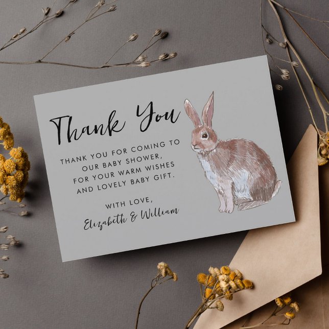 Rabbit Baby Shower Thank You Card Dankeskarte (Von Creator hochgeladen)