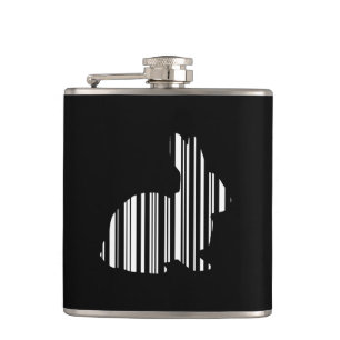 RABBIT BAR CODE Bunny Hare Barcode Muster Flachmann