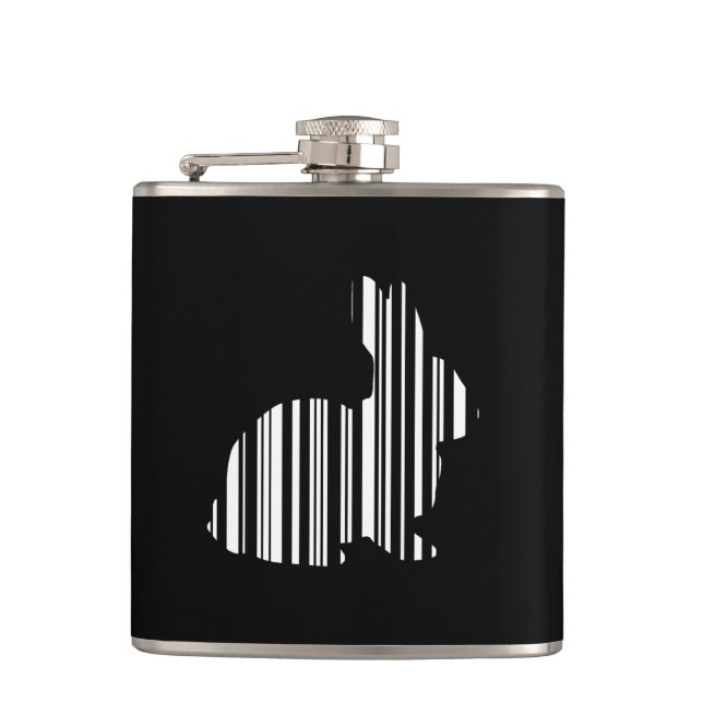 RABBIT BAR CODE Bunny Hare Barcode Muster Flachmann (Vorderseite)