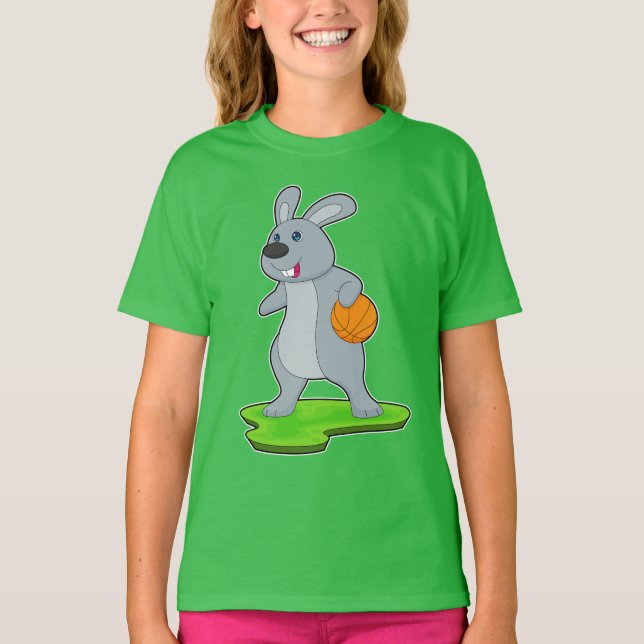 Rabbit Basketball-Spieler Basketball T-Shirt (Vorderseite)