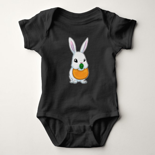 Rabbit Bib Pacifier Baby Strampler (Vorderseite)