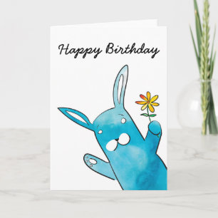 Rabbit Birthday Card Karte