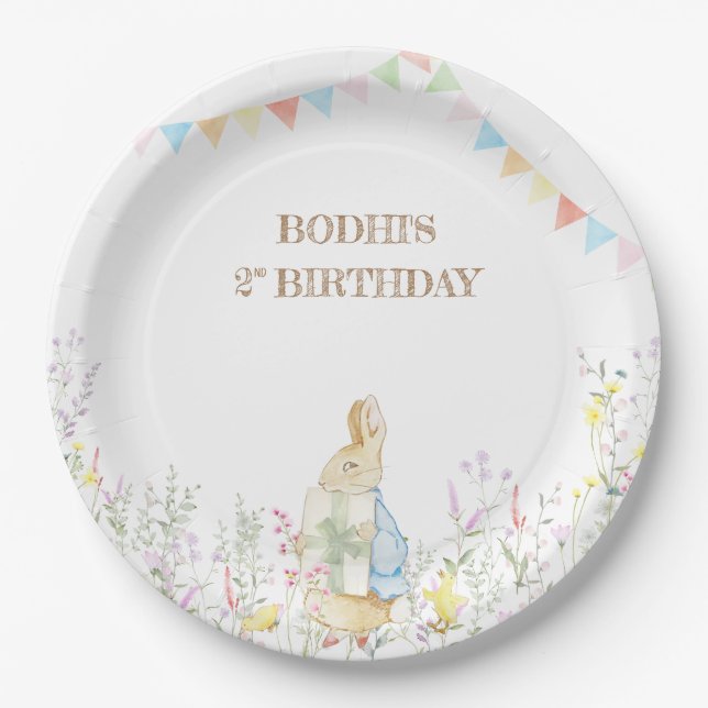 Rabbit Birthday Parade Pappteller (Vorderseite)