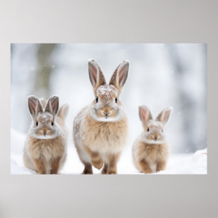 Rabbit Bunny Animal Family Wandern Poster