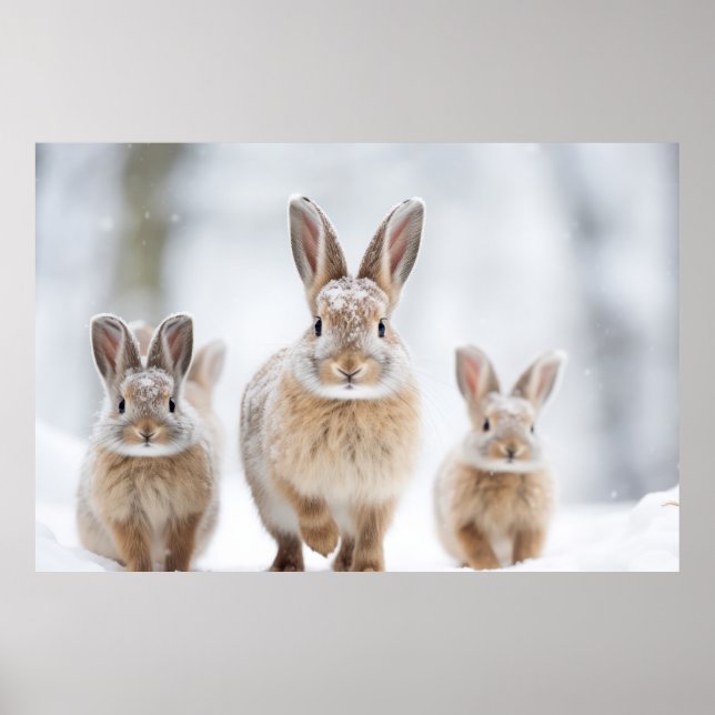 Rabbit Bunny Animal Family Wandern Poster (Vorne)