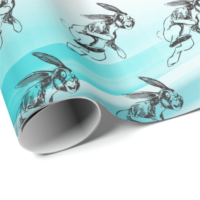 Rabbit Bunny Jack Rabbit Gift Wrap Geschenkpapier (Rolleneckpunkt)