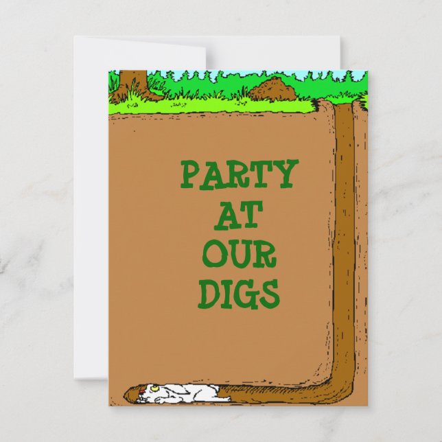 RABBIT-BURROWING-BUNNY-SCAVENGER-PARTY EINLADUNGEN (Vorderseite)