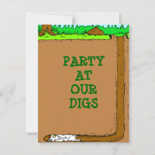 RABBIT-BURROWING-BUNNY-SCAVENGER-PARTY EINLADUNGEN