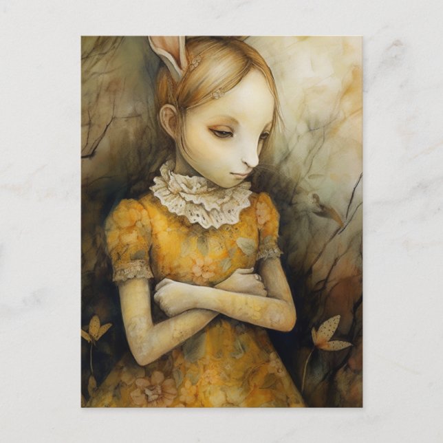 Rabbit Child Fantasy Postkarte (Vorderseite)