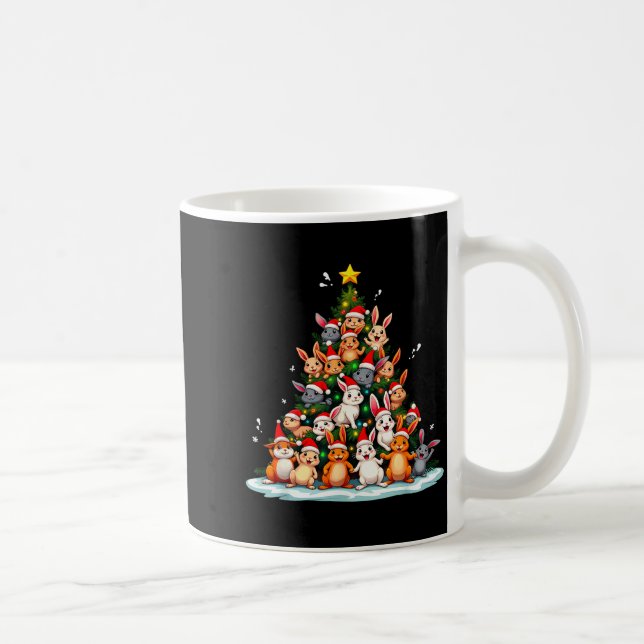 Rabbit Christmas Tree Funny Holiday Bunny  Kaffeetasse (Rechts)
