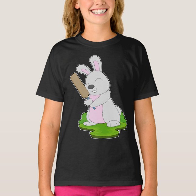 Rabbit-Cricket-Schläger T-Shirt (Vorderseite)