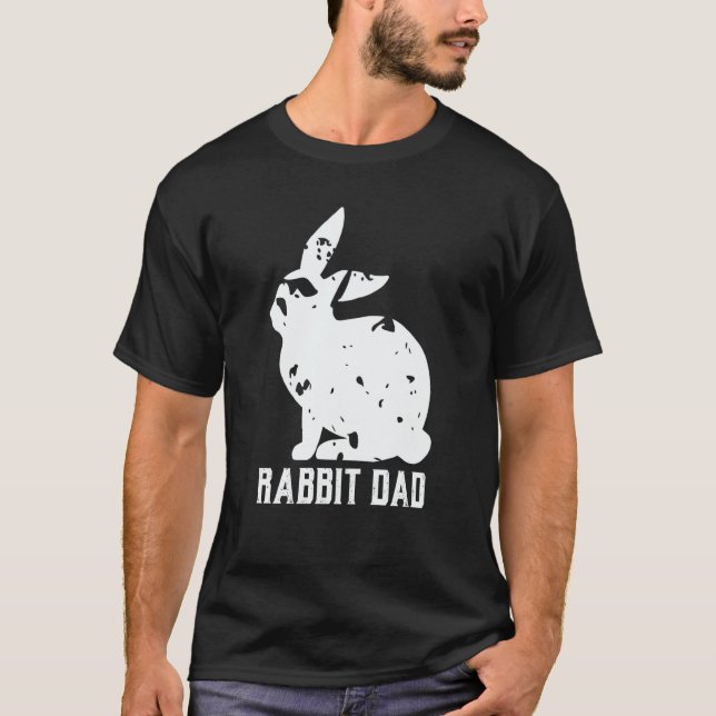 Rabbit Dad Mens Boys Owner Pet Bunny Easter Animal T-Shirt (Vorderseite)