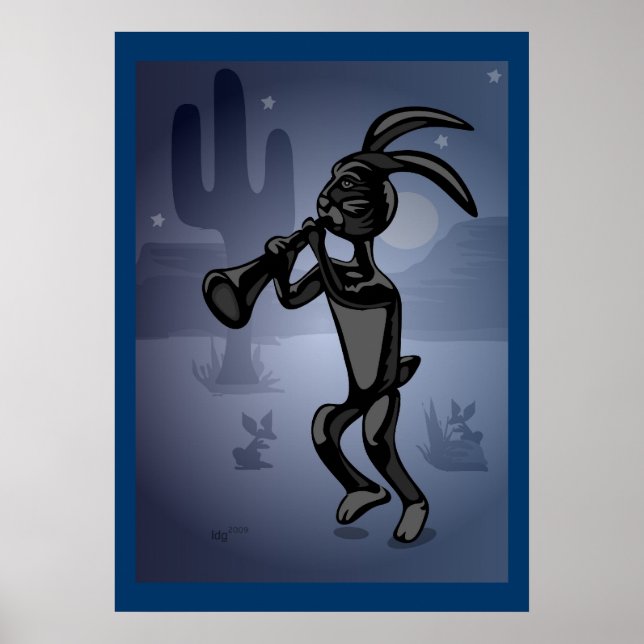 Rabbit Dance Kokopelli Poster (Vorne)