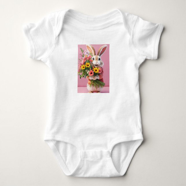 RABBIT DESIGN BABY BODYSUIT STRAMPLER (Vorderseite)