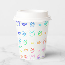 Rabbit, eggs, sweets and flowers うさぎと卵とお菓子と花紙コップ pappbecher